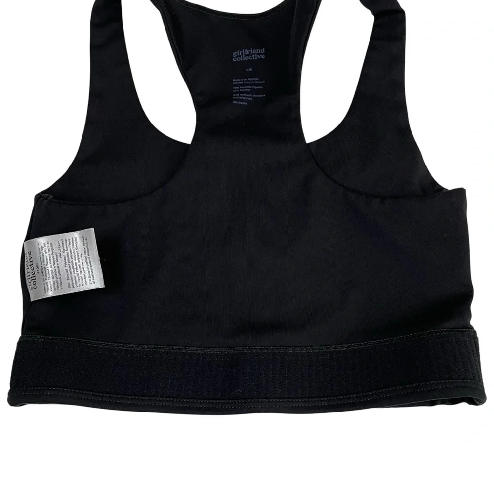 Girlfriend Collective Paloma Longline Racerback Sports Bra‎ Black